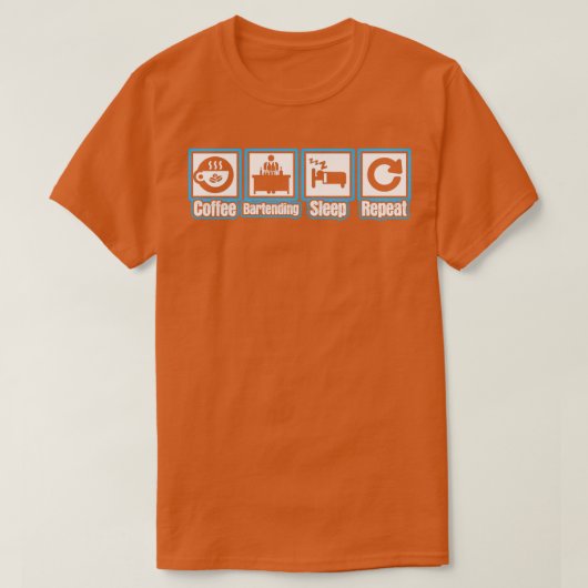 Koffie Bartender Slaap Herhalen T-shirt (Design voorkant)