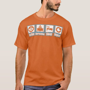 Koffie Bartender Slaap Herhalen T-shirt