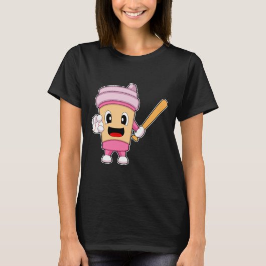 Koffie Baseball Knuppel T-shirt (Voorkant)