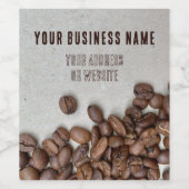 Koffie Bean Bag Label Wijn Etiket (Enkel label)