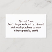 Koffie Bean Espresso Stand Loyalty Punch Card (Achterkant)