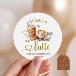 Koffie Bedankt een Latte Bedankt Tag Ronde Sticker