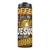 Koffie begint, Jezus gaat door Thermosbeker (Voorkant)