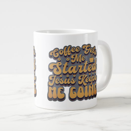 Koffie begint me grote koffiekop (Voorkant rechts)