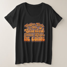 Koffie begint me grote maat t-shirt