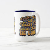 Koffie begint me tweekleurige koffiemok (Voorkant rechts)