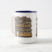 Koffie begint me tweekleurige koffiemok (Voorkant links)