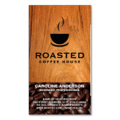 Koffie | Beker van Java | Koffiebonen Magnetisch Visitekaartje (Voorkant Verticaal)