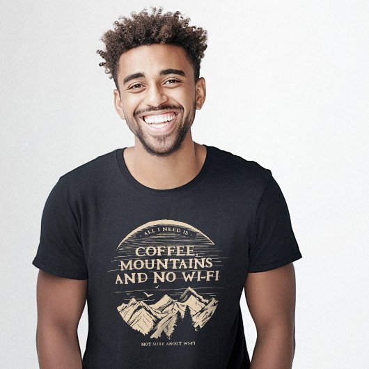 Koffie Bergen Wi-Fi Grappig T-shirt