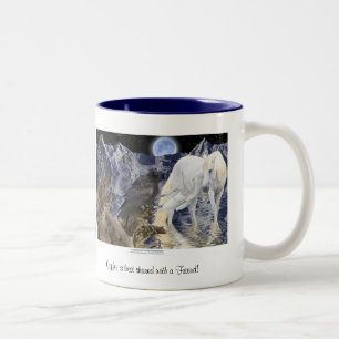 KOFFIE BEST GEDEELD MET EEN VRIEND Pegasus & Raven Tweekleurige Koffiemok