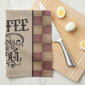 Koffie bewapent de sol - primitieve stijl theedoek (Quarter Fold)