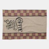 Koffie bewapent de sol - primitieve stijl theedoek (Horizontaal)