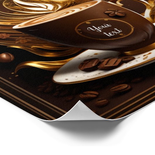 Koffie bewerkbaar poster (Hoek)