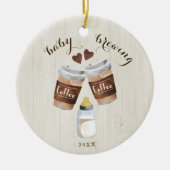 Koffie, bier- en Baby-flessenstaarten van baby Keramisch Ornament (Voorkant)