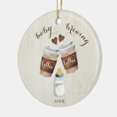 Koffie, bier- en Baby-flessenstaarten van baby Keramisch Ornament (Links)