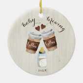 Koffie, bier- en Baby-flessenstaarten van baby Keramisch Ornament (Achterkant)