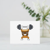 Koffie bij krachttraining met halter briefkaart (Staand voorkant)