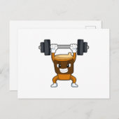 Koffie bij krachttraining met halter briefkaart (Voorkant / Achterkant)