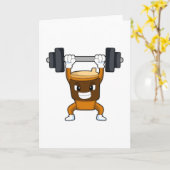 Koffie bij krachttraining met halter kaart (Gele Bloem)