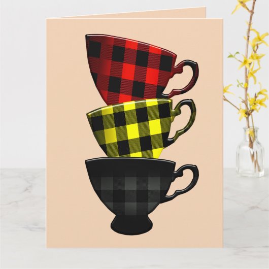 KOFFIE BIRTHDAY FRAMABLE KAART KAARTEN (Gele Bloem)