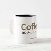 Koffie, Black 11 oz Two Tone Funny Mug Tweekleurige Koffiemok (Voorkant links)
