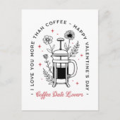 Koffie blij Valentijnsdag grappige retro bloemen Briefkaart (Voorkant)