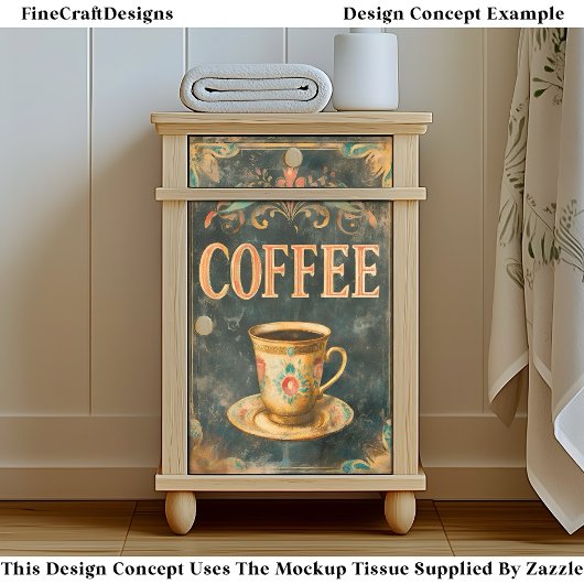  Koffie & Bloemen Cup Sign DP6 Decoupage Tissuepapier