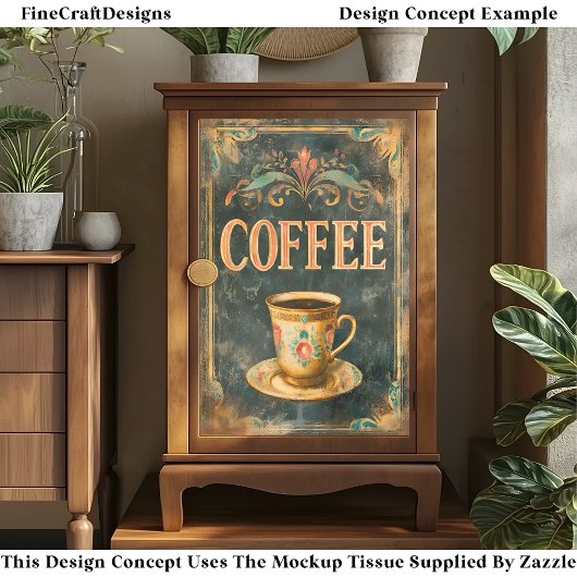 Koffie & Bloemen Cup Sign DP6 Decoupage Tissuepapier