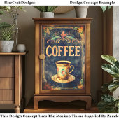 Koffie & Bloemen Cup Teken DP6F Decoupage Tissuepapier