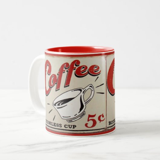 koffie: bodemloze beker tweekleurige koffiemok (Voorkant links)