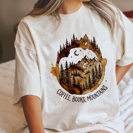 Koffie Boeken Bergen Bos Nacht Kunst Tri-Blend Shirt