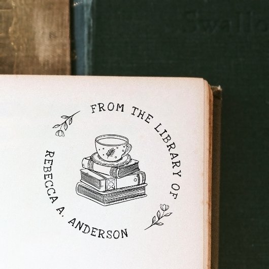 Koffie & Boeken Boho Persoonlijke Bibliotheek Ex L Rubberstempel