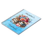  Koffie, Boeken en Bloemen gepersonaliseerd Notitieboek (Linkerzijde)