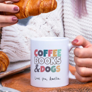 Koffie, boeken en honden - Schattige Koffiemok