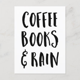 Koffie-, boeken- en raceprijsopgave briefkaart