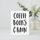 Koffie-, boeken- en raceprijsopgave briefkaart (Staand voorkant)