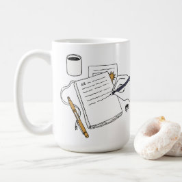 Koffie, Boeken & Late Nachten – Beker met eigen na Koffiemok
