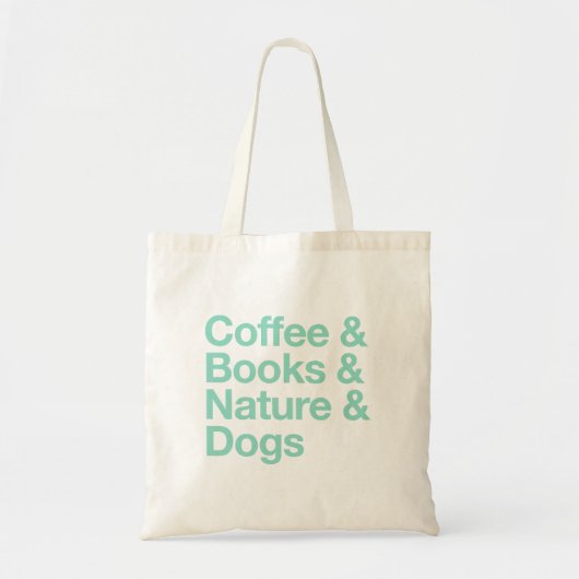 Koffie & Boeken & Natuur & Honden Canvas tas (Blau (Voorkant)