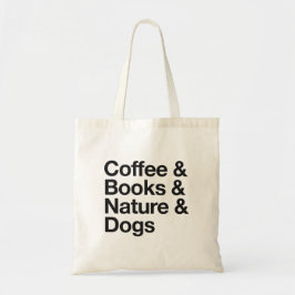 Koffie & Boeken & Natuur & Honden Canvas tas (Zwar
