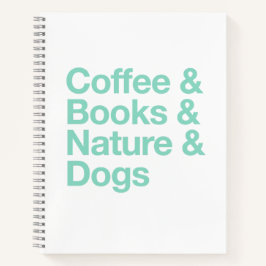 Koffie & Boeken & Natuur & Honden Notitieboek (Bla