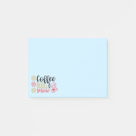 Koffie Boeken Sneeuw Post-it® Notes (Voorkant)