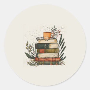 Koffie Boeken Stapel Sticker