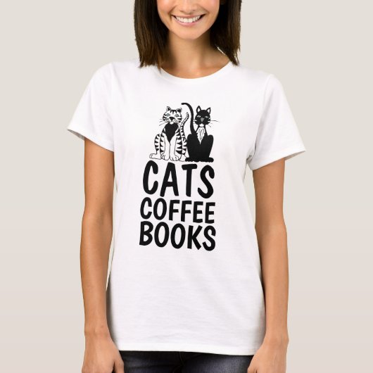 KOFFIE-BOEKEN, T-shirts met kat (Voorkant)