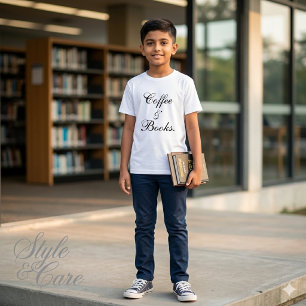 Koffie & Boeken Tekst Wit Heren Tri-Blend Shirt