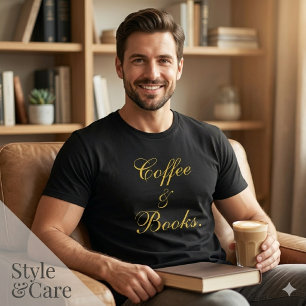 Koffie & Boeken Tekst Zwart Mannen Tri-Blend Shirt
