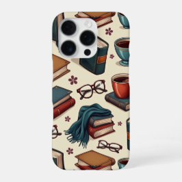Koffie & boekenverzameling iPhone 16 pro hoesje