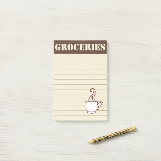 Koffie-boodschappenlijst Post Het merkt op Gift Post-it® Notes (Op bureau)