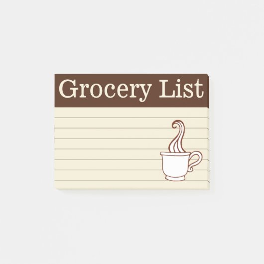 Koffie Boodschappenlijst Post It Notes Cadeau (Voorkant)