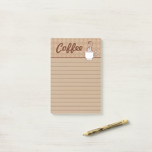 Koffie boodschappenlijstje Cadeau Post-it® Notes (Op bureau)
