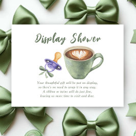 Koffie Boog Fopspeen Baby shower Display douche Informatiekaartje